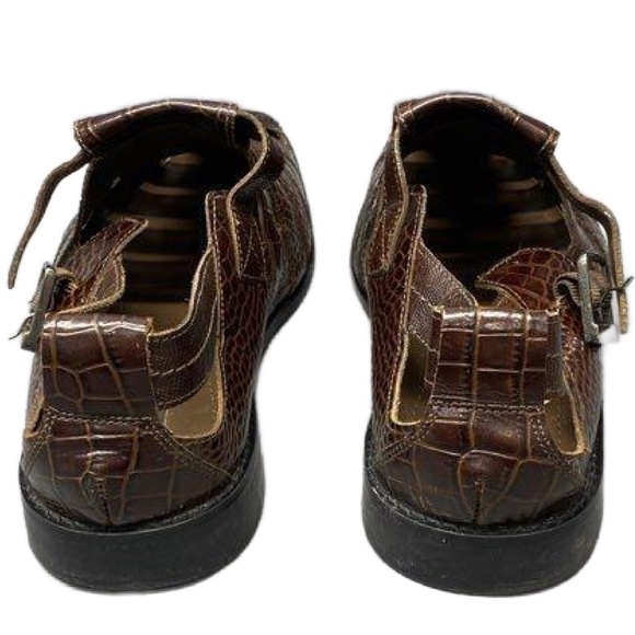 Stacy Adams 100% Genuine Embossed Croc Style Leather Casual Sandals Size 13 main image 5
